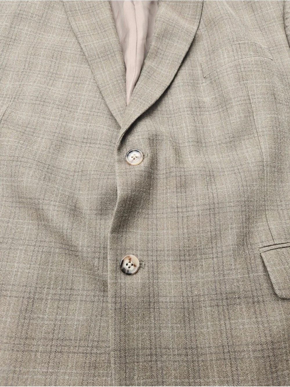 Lauren Ralph Lauren Men’s 46S Silk Wool Plaid Blazer Sport Coat Brown